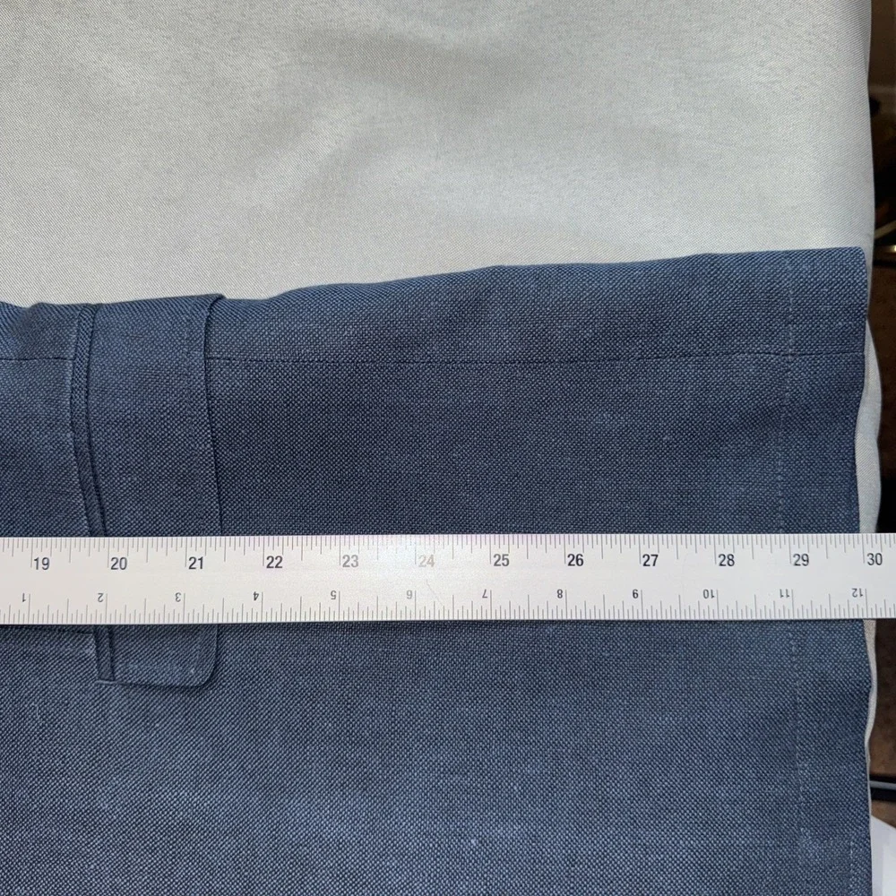 Joseph Abboud Sports Coat 44R 100%‎ Linen Two Button Blue Lined Blazer